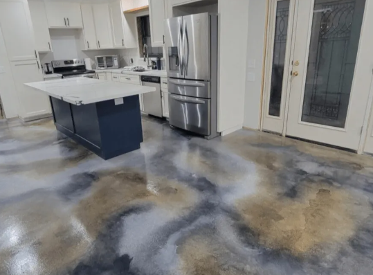 best types of flooring for cabins in the hocking hills - stained concrete flooring